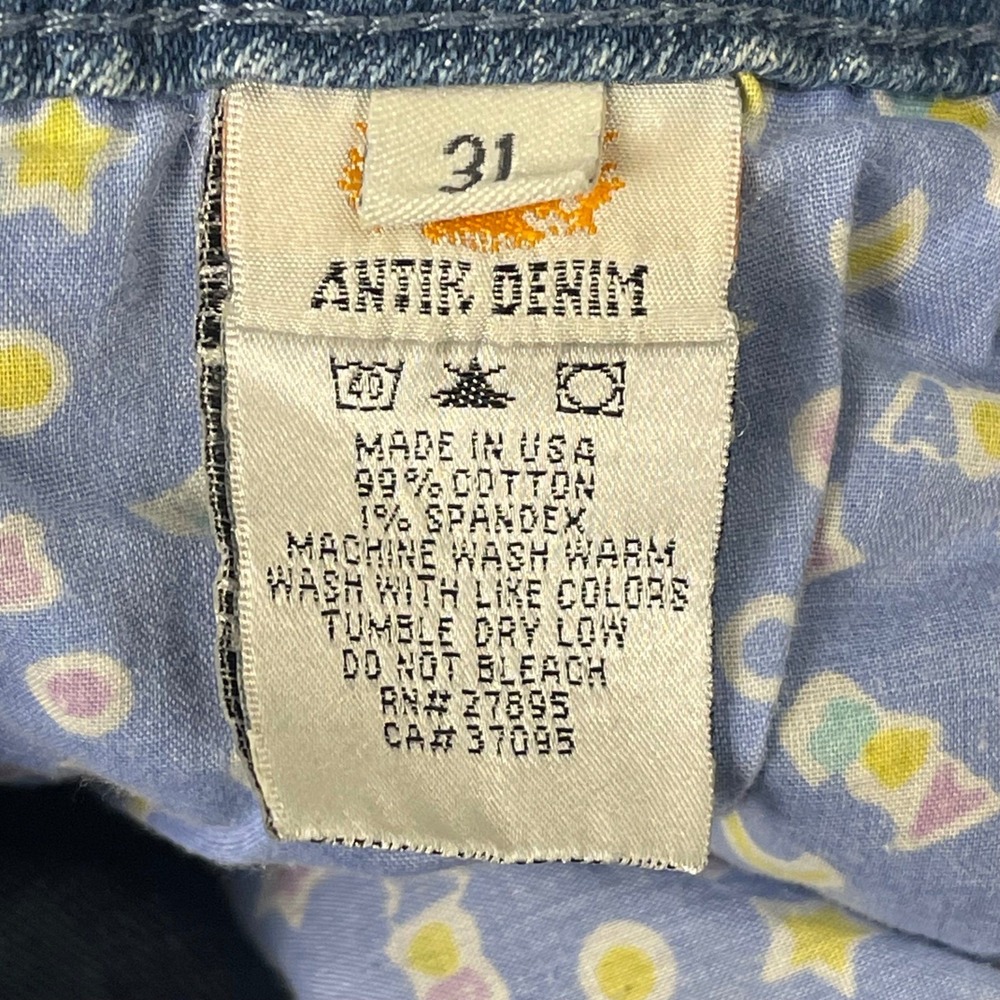 VTG Y2K Antik Denim Jeans Women's 31 Light‎ Wash Flare Leg Embellished Pockets - Picture 4 of 11